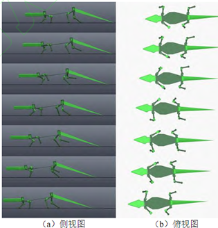 仿生机器鳄鱼爬行运动的仿真模拟