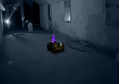 mobile robot with markers in the underground tunnel
